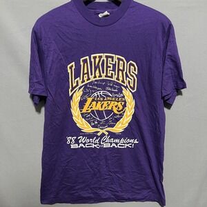 Vintage Los Angeles Lakers Shirt Mens XL Purple 88 Back To‎ Back Tee T-Shirt